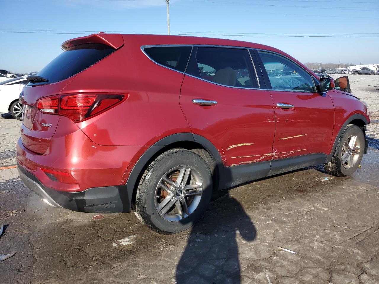 2017 Hyundai Santa Fe VIN 5XYZT3LB3HG410830 Copart auction photo, front end / side damage thumbnail 3