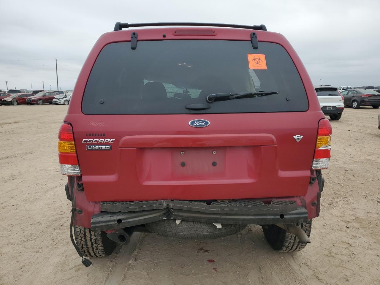2006 Ford Escape VIN 1FMCU04176KC03027 Copart auction photo, all over / rollover damage thumbnail 6