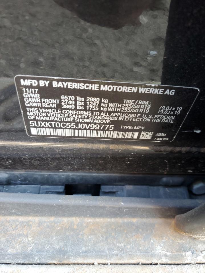 2018 BMW X5 VIN 5UXKT0C55J0V99775 Copart auction photo, all over damage thumbnail 15