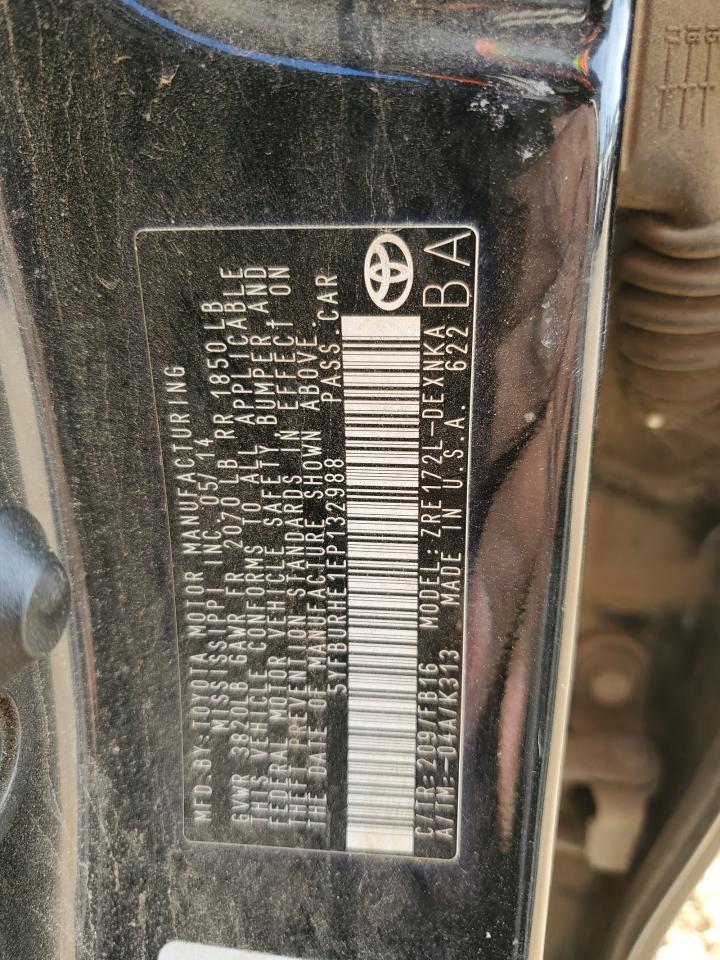 2014 Toyota Corolla VIN 5YFBURHE1EP132988 Copart auction photo, front end damage thumbnail 13