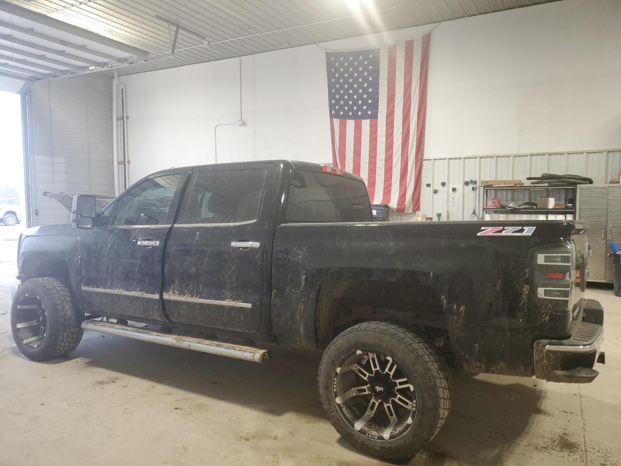 2014 Chevrolet Silverado VIN 3GCUKREC4EG413190 Copart auction photo, front end / side damage thumbnail 2