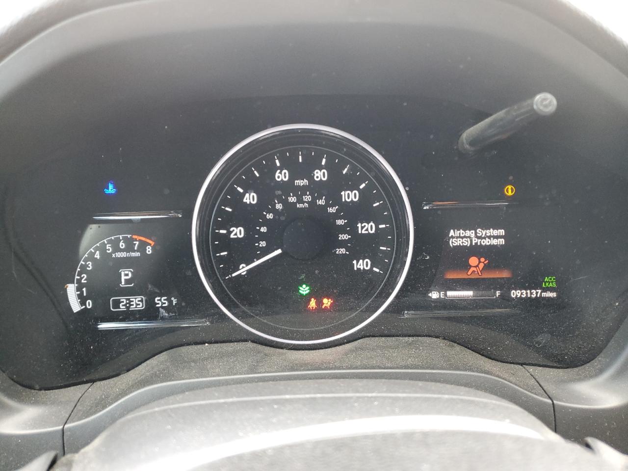 2019 Honda HR-V VIN 3CZRU6H58KM726987 Copart auction photo, front end / side damage thumbnail 9