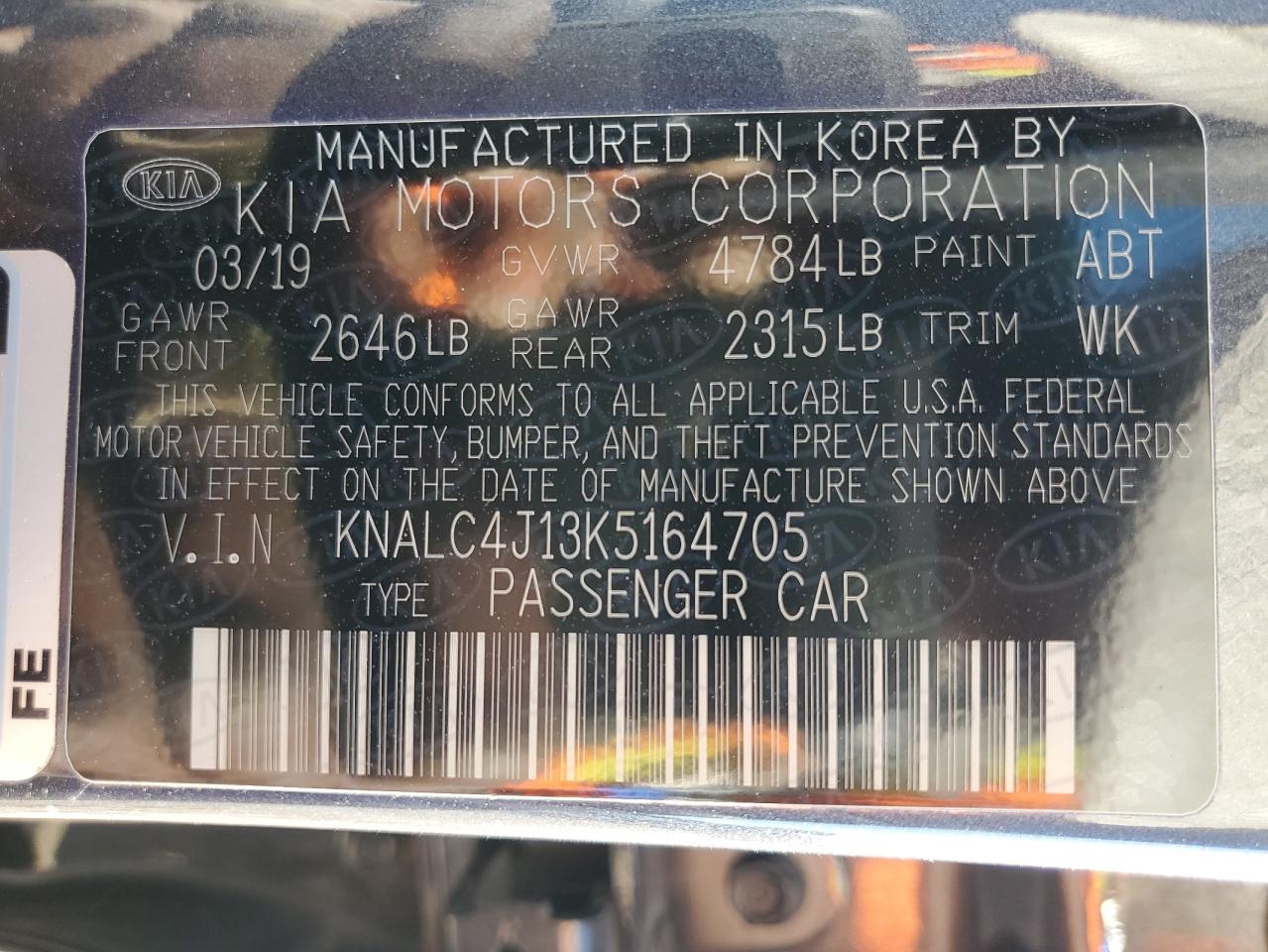 2019 KIA Cadenza VIN KNALC4J13K5164705 Copart auction photo, undercarriage damage thumbnail 13