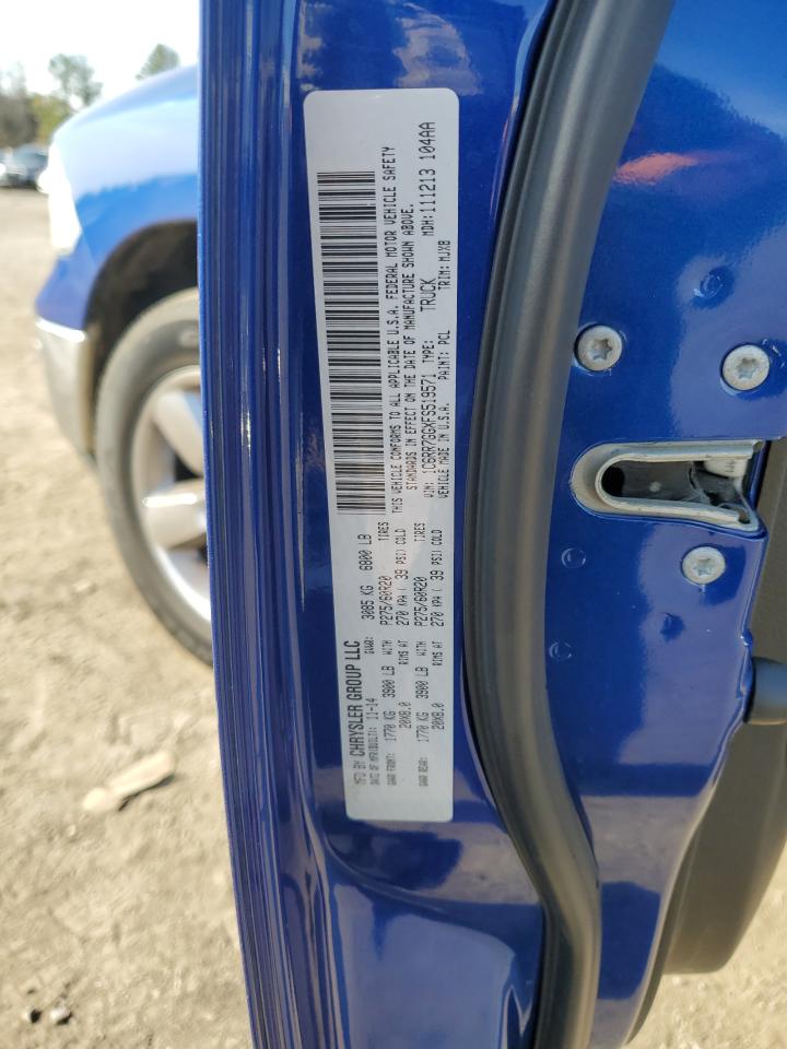 2015 RAM 1500 VIN 1C6RR7GGXFS519571 Copart auction photo, rear end / minor dent/scratches damage thumbnail 12