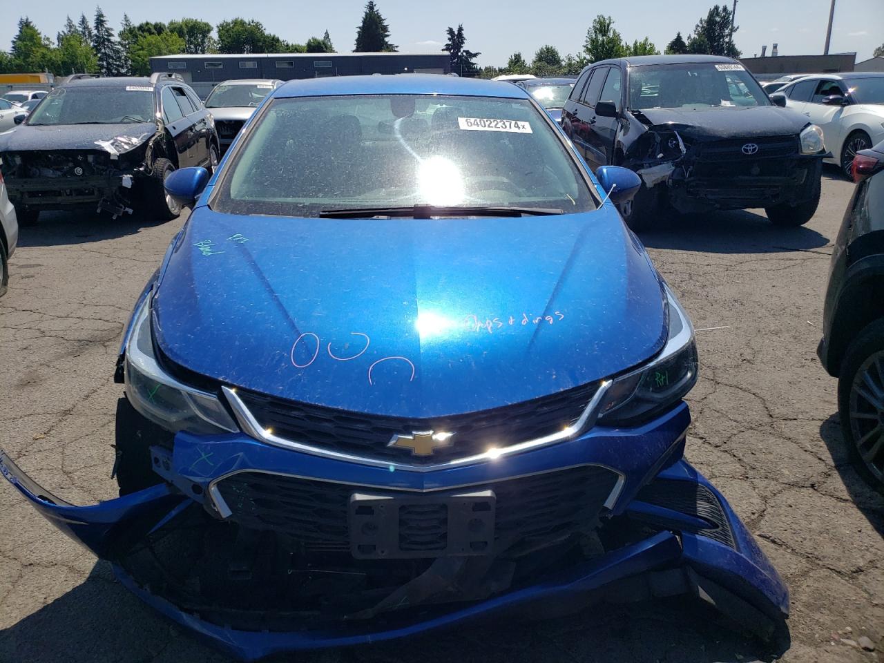 2017 Chevrolet Cruze VIN 1G1BE5SM4H7206179 Copart auction photo, front end / all over damage thumbnail 5