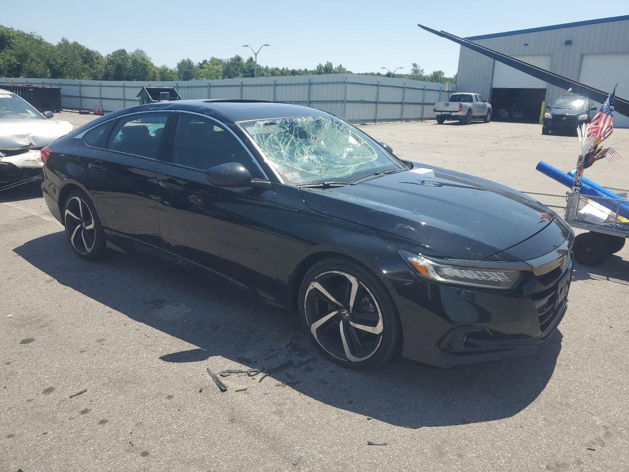 2021 Honda Accord VIN 1HGCV2F33MA015606 Copart auction photo, vandalism / top/roof damage thumbnail 4