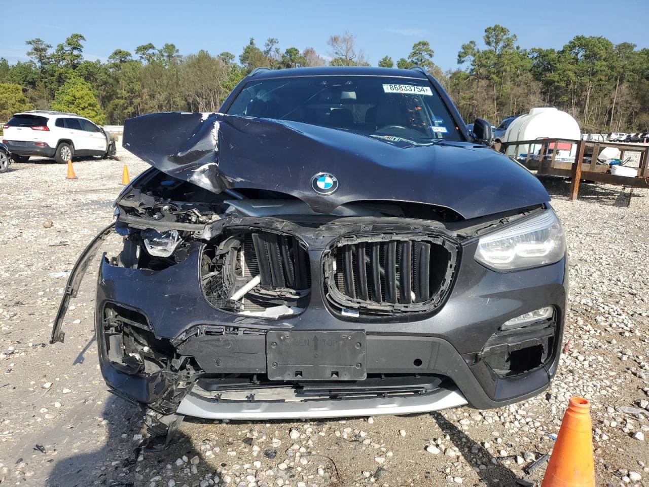 2019 BMW X3 VIN 5UXTR7C59KLF27055 Copart auction photo, front end / side damage thumbnail 5
