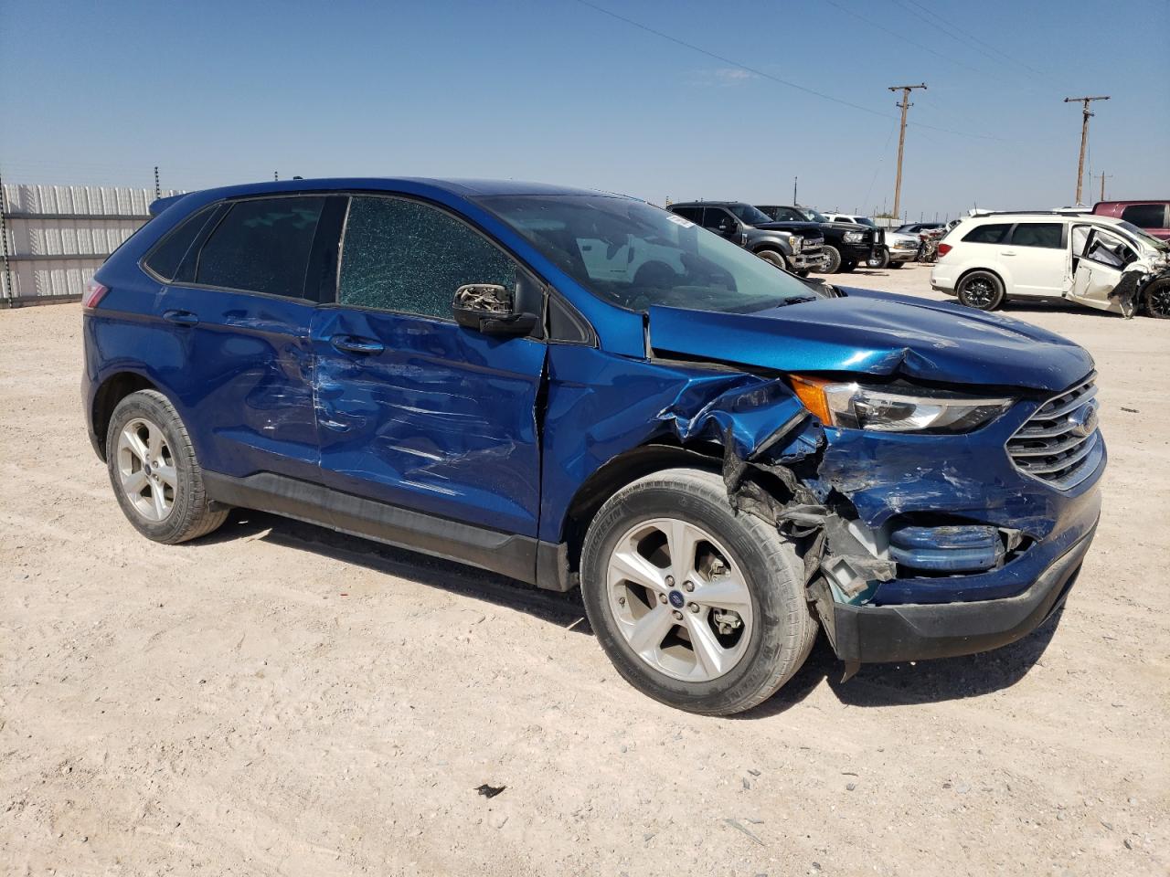 2020 Ford Edge VIN 2FMPK3G95LBA12190 Copart auction photo, front end / side damage thumbnail 4