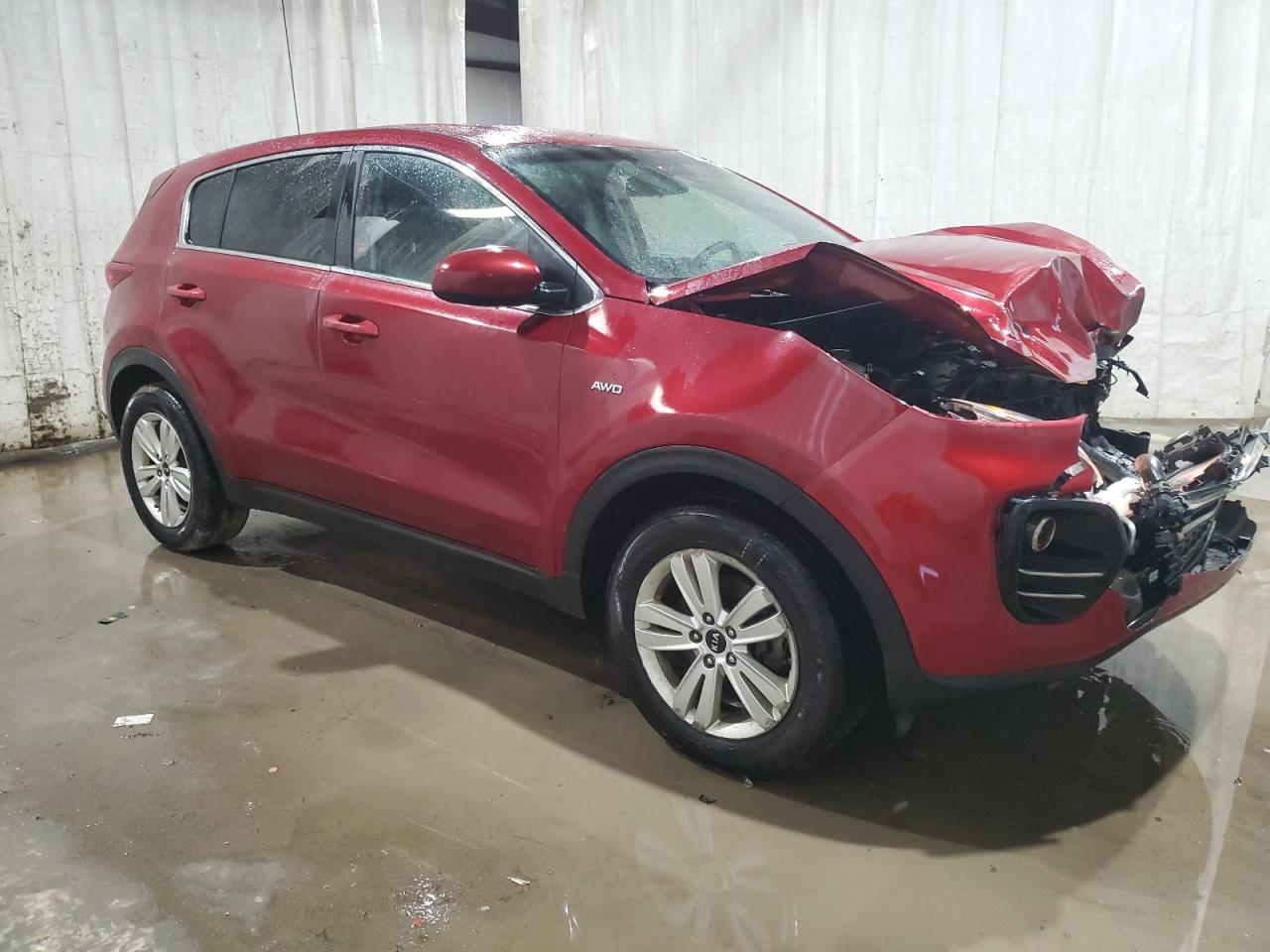 2019 KIA Sportage VIN KNDPMCAC9K7599696 Copart auction photo, front end / side damage thumbnail 4