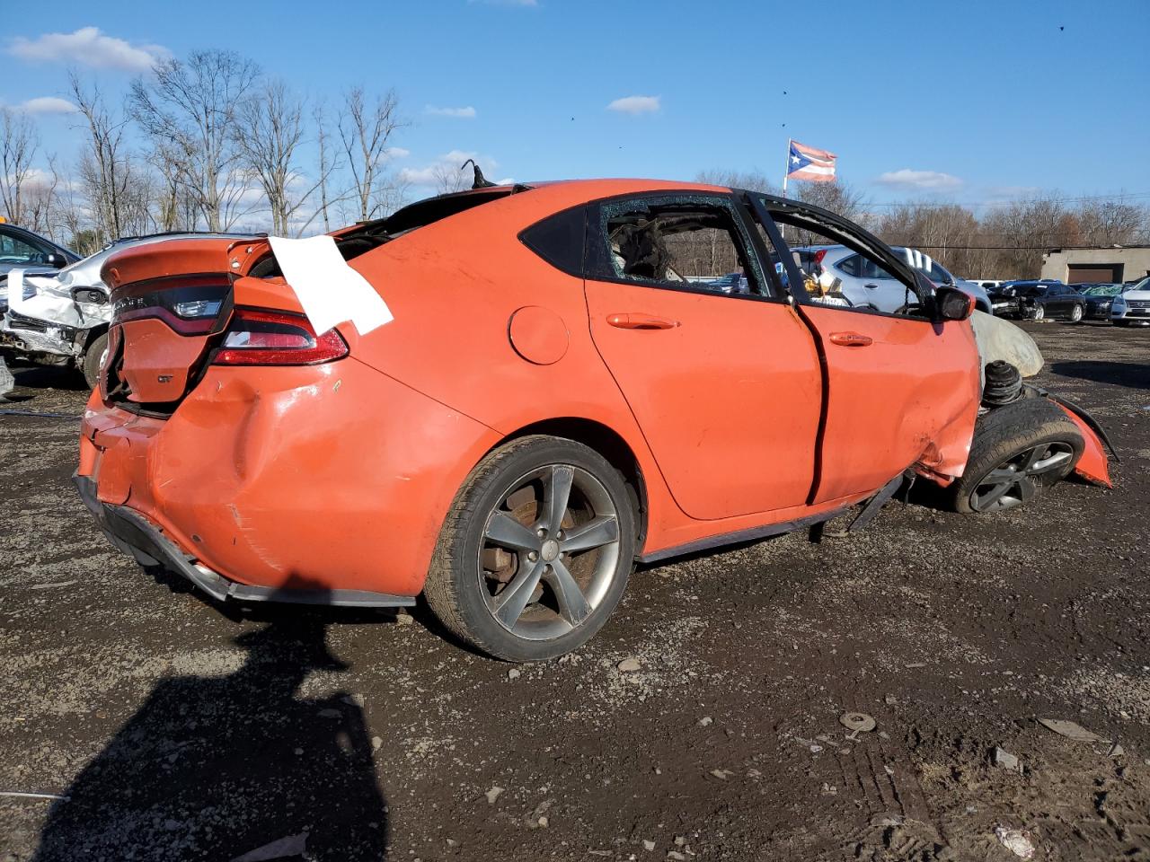 2015 Dodge Dart VIN 1C3CDFEB3FD391455 Copart auction photo, burn damage thumbnail 3