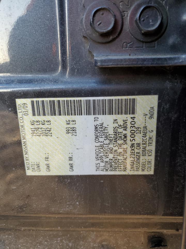 2009 Nissan Altima VIN 1N4AL21EX9N500304 Copart auction photo, rear end / minor dent/scratches damage thumbnail 12