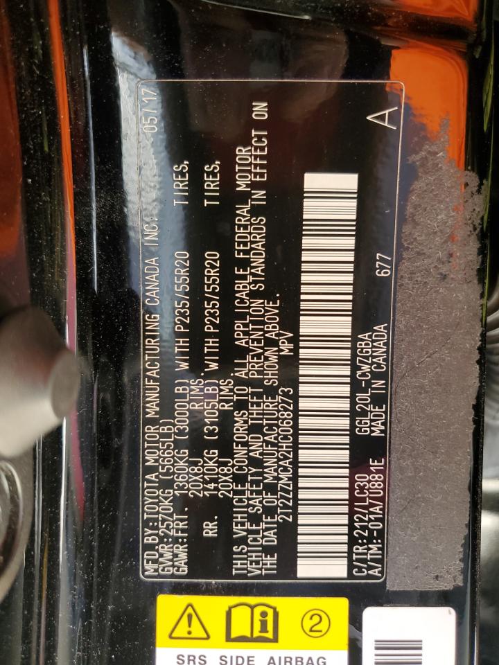 2017 Lexus RX VIN 2T2ZZMCA2HC068273 Copart auction photo, front end damage thumbnail 13