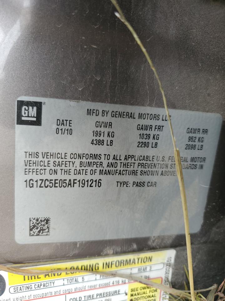 2010 Chevrolet Malibu VIN 1G1ZC5E05AF191216 Copart auction photo, front end / undercarriage damage thumbnail 12