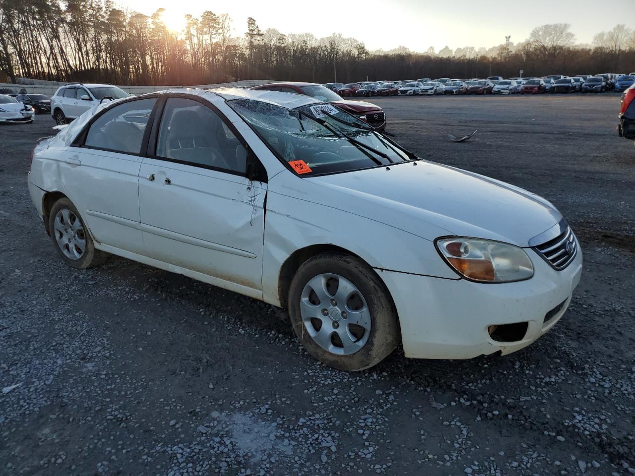 2008 KIA Spectra VIN KNAFE121685549186 Copart auction photo, all over damage thumbnail 4