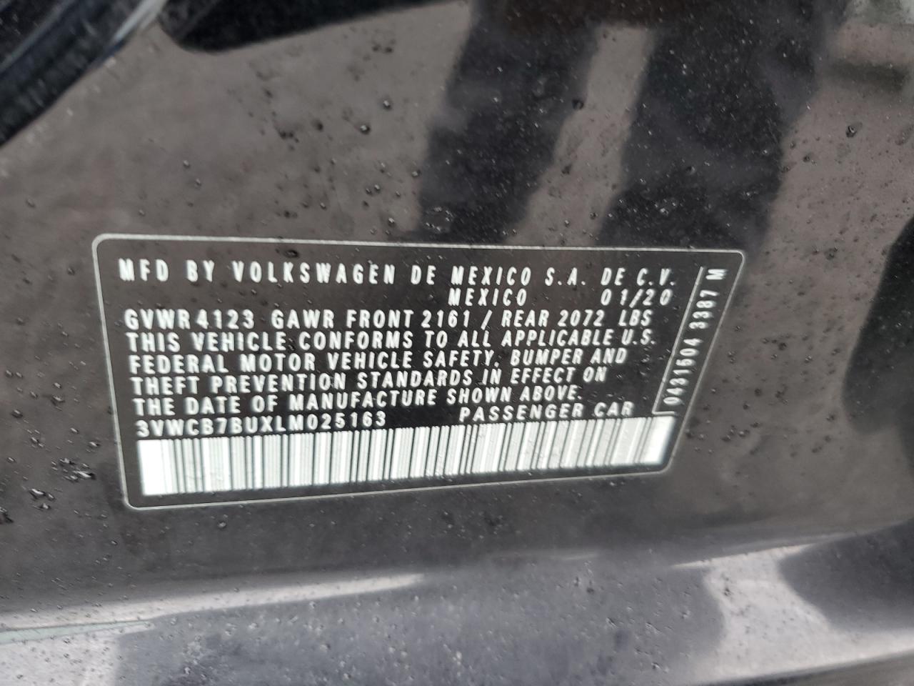 2020 Volkswagen Jetta VIN 3VWCB7BUXLM025163 Copart auction photo, rear end damage thumbnail 12