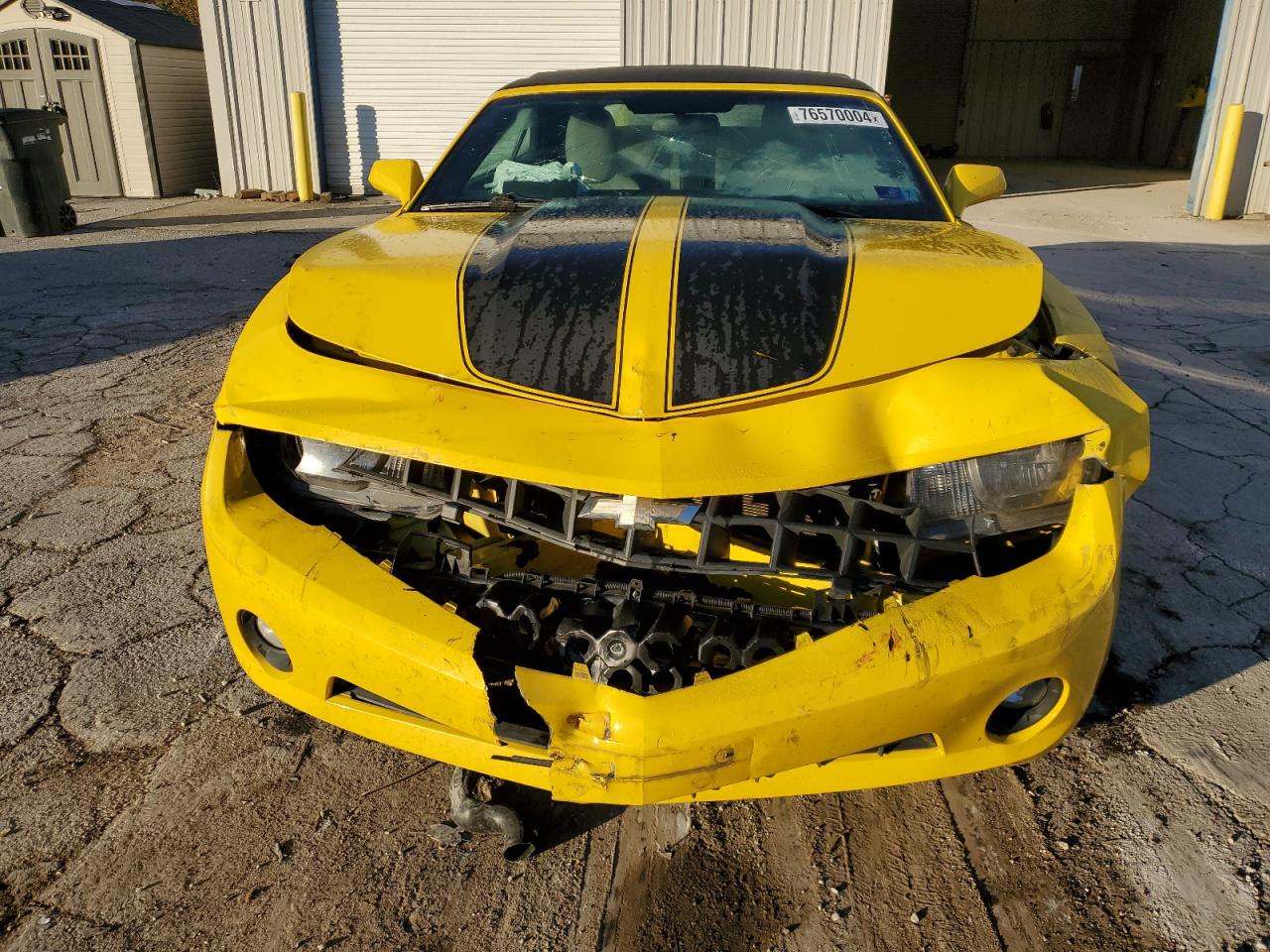 2013 Chevrolet Camaro VIN 2G1FB3D38D9217987 Copart auction photo, front end / side damage thumbnail 5