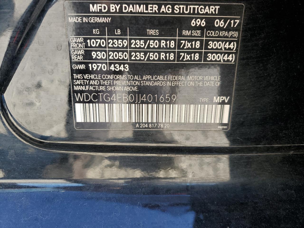 2018 Mercedes-Benz GLA-klasse VIN WDCTG4EB0JJ401659 Copart auction photo, undercarriage / minor dent/scratches damage thumbnail 12