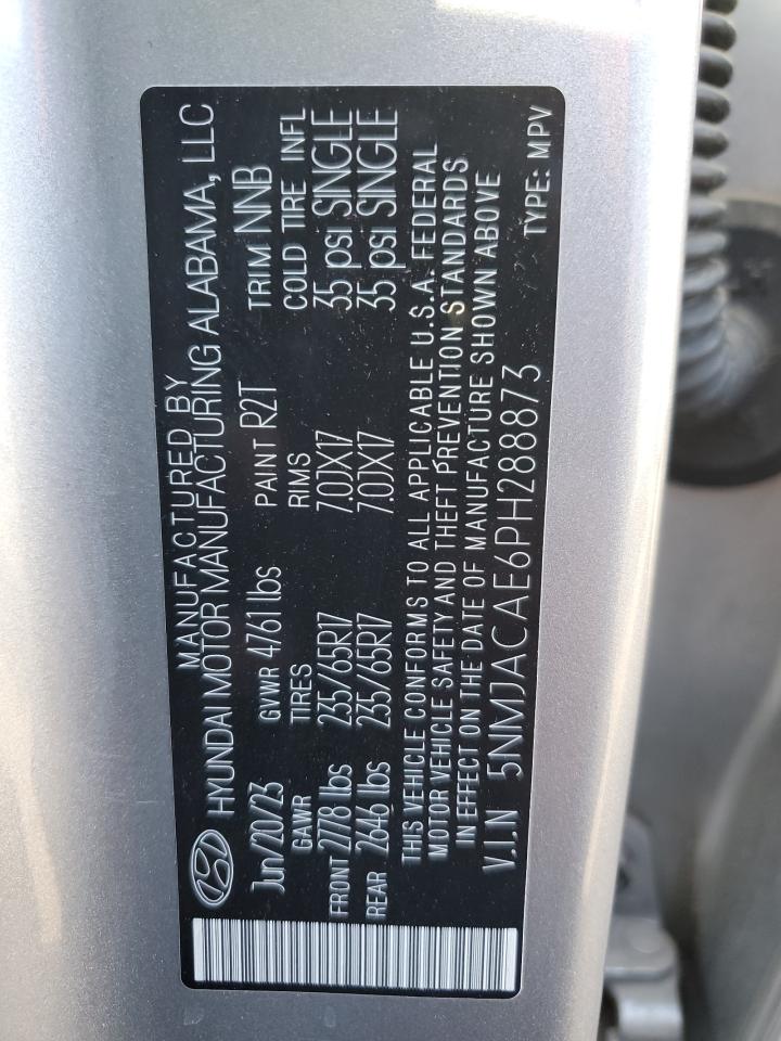 2023 Hyundai Tucson VIN 5NMJACAE6PH288873 Copart auction photo, front end / rear end damage thumbnail 13