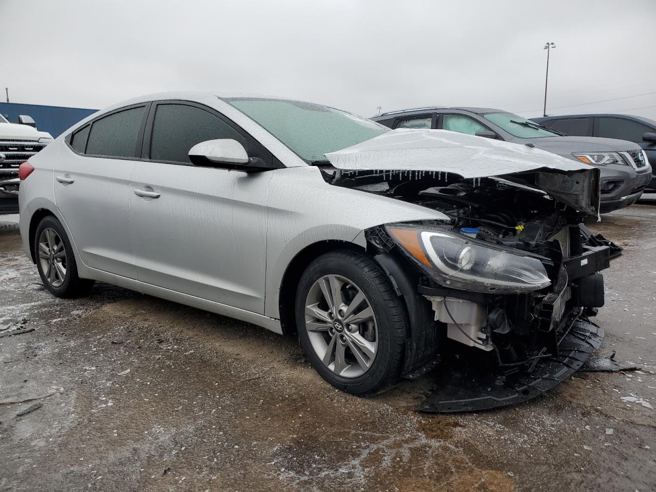 2018 Hyundai Elantra VIN KMHD84LFXJU588013 Copart auction photo, front end damage thumbnail 4