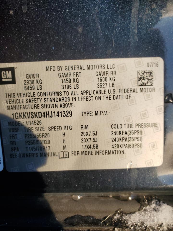 2017 GMC Acadia VIN 1GKKVSKD4HJ141329 Copart auction photo, side / front end damage thumbnail 13