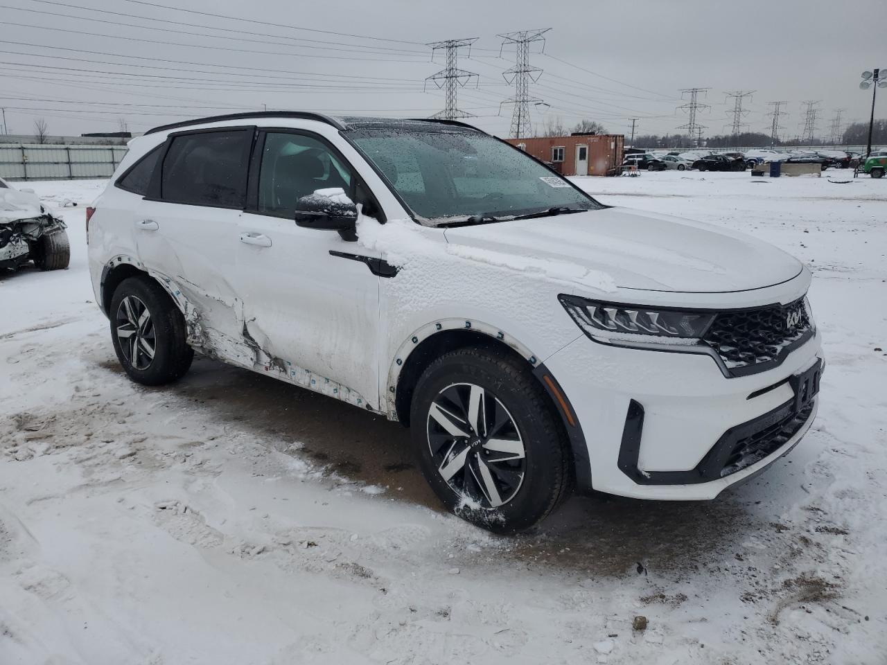 2022 KIA Sorento VIN 5XYRL4LC5NG083003 Copart auction photo, side / front end damage thumbnail 4