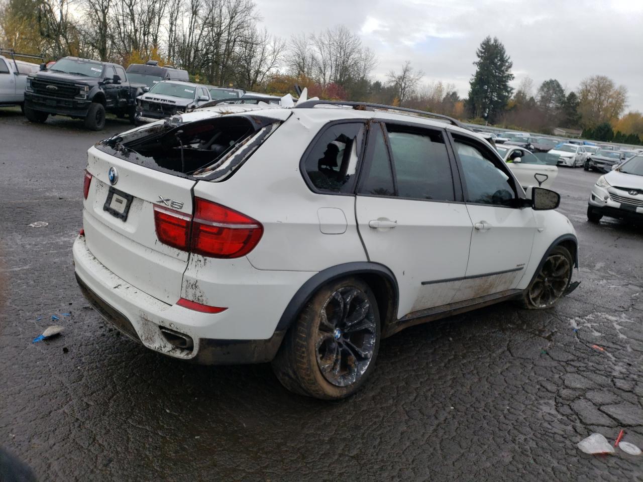 2012 BMW X5 VIN 5UXZV8C57CL422167 Copart auction photo, rollover damage thumbnail 3