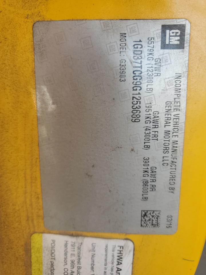 2016 GMC Savana VIN 1GD37TCG9G1253689 Copart auction photo, front end damage thumbnail 13