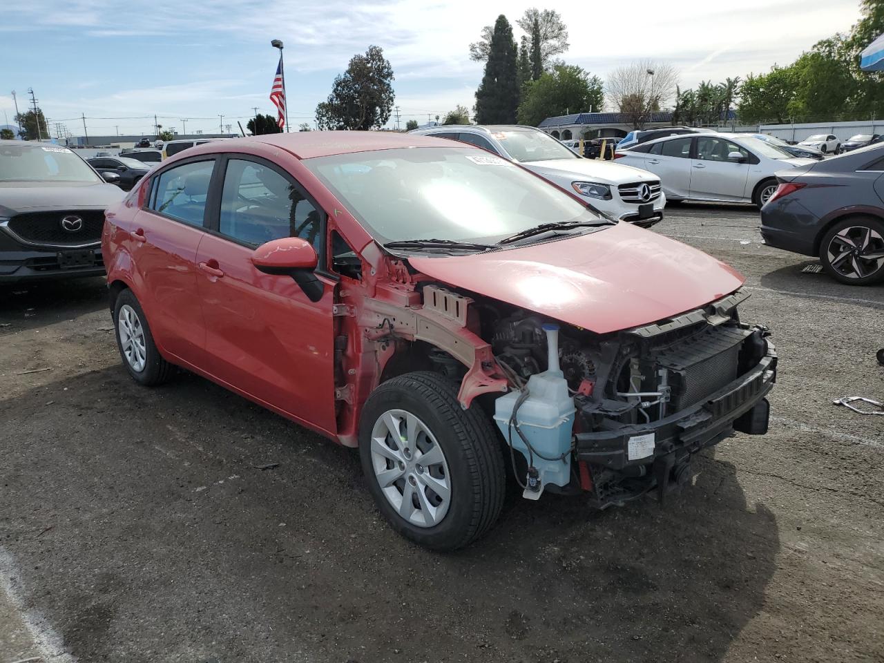 2017 KIA Rio VIN KNADM4A39H6072634 Copart auction photo, front end / rear end damage thumbnail 4