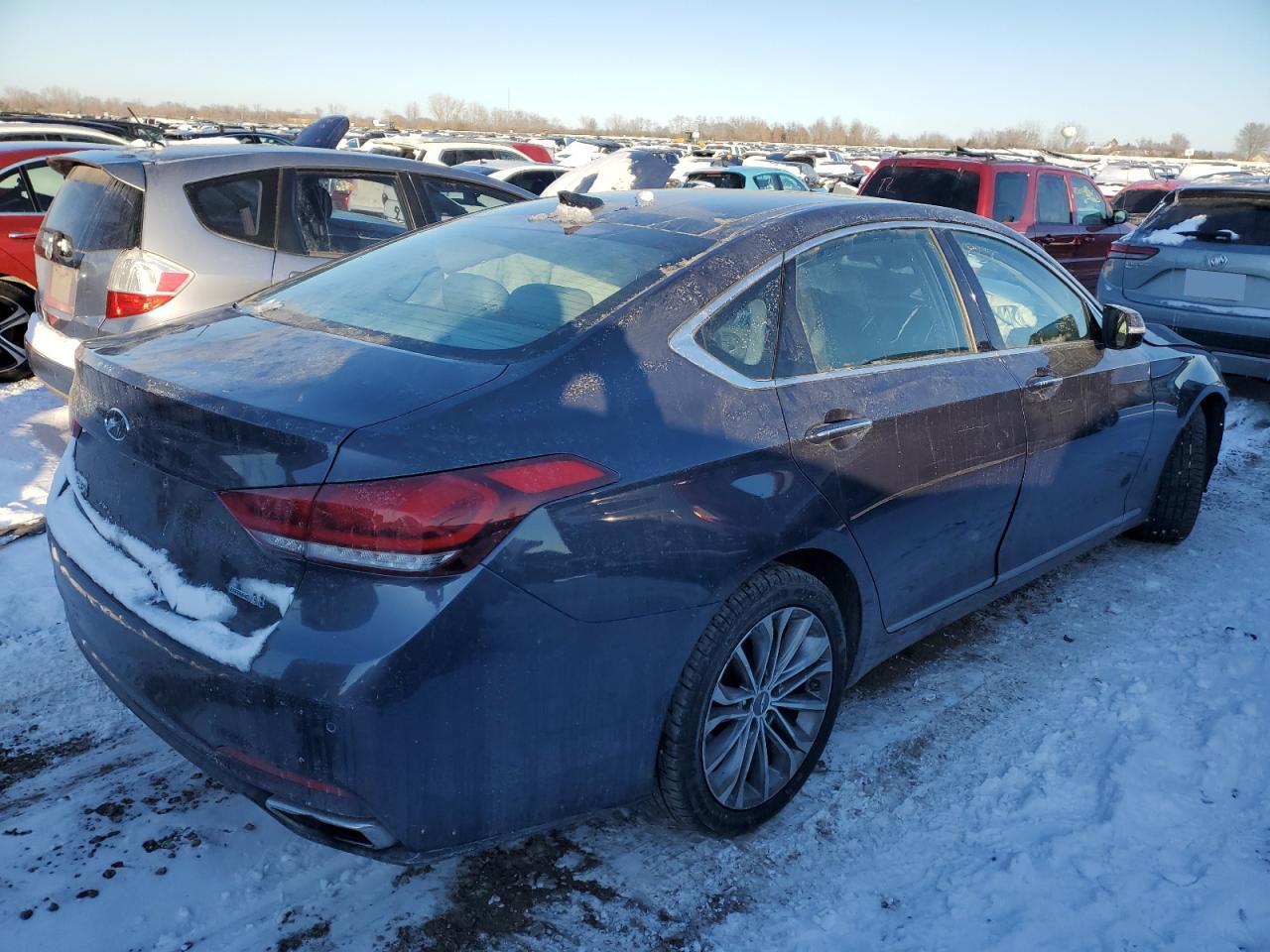 2015 Hyundai Genesis VIN KMHGN4JE9FU033223 Copart auction photo, front end / minor dent/scratches damage thumbnail 3
