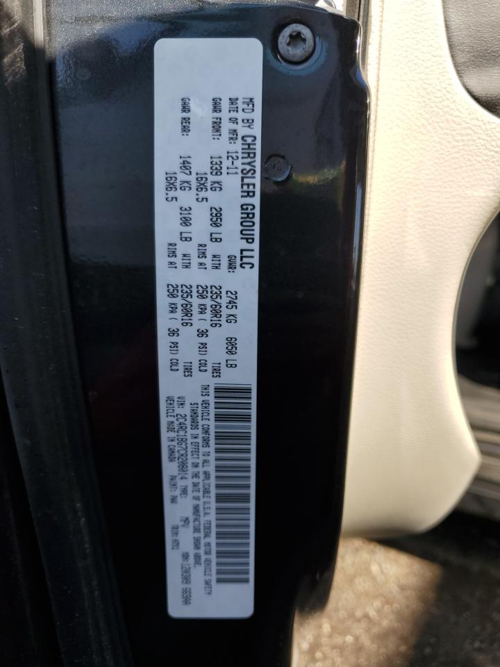 2012 Chrysler Town & Country VIN 2C4RC1BG7CR208014 Copart auction photo, side damage thumbnail 14