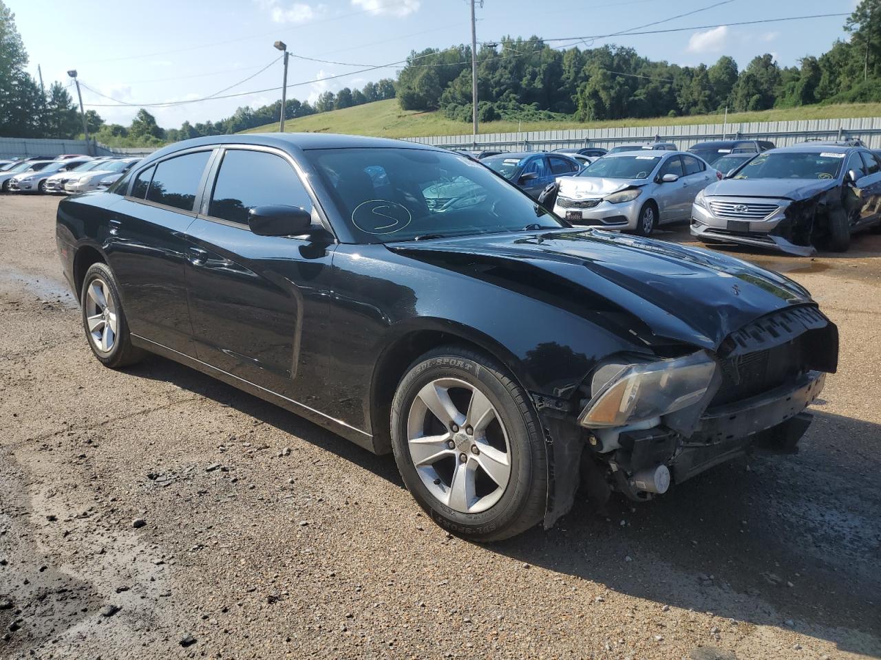 2014 Dodge Charger VIN 2C3CDXBG7EH147542 Copart auction photo, front end / side damage thumbnail 4