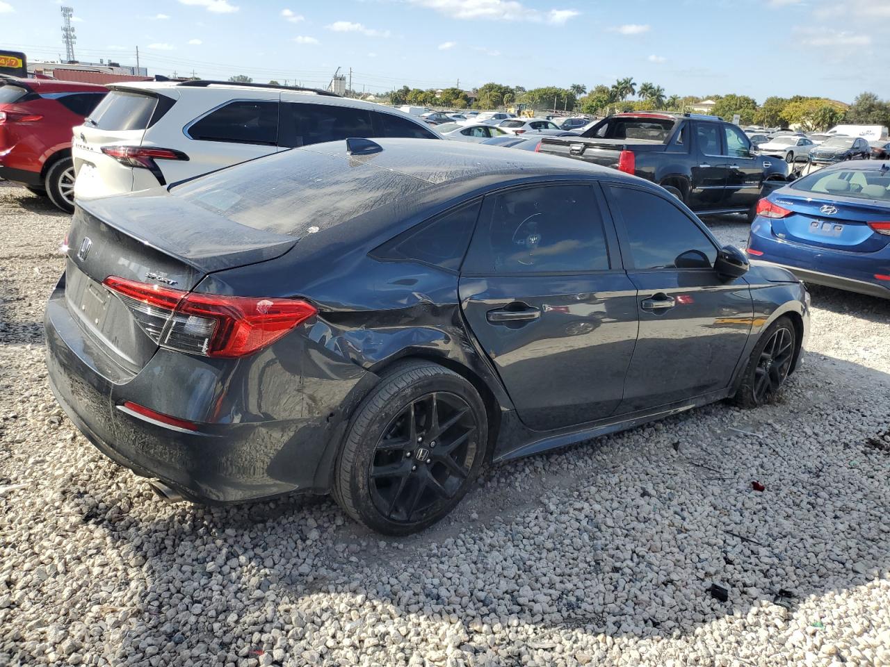 2024 Honda Civic VIN 2HGFE2F54RH541119 Copart auction photo, rear end / side damage thumbnail 3
