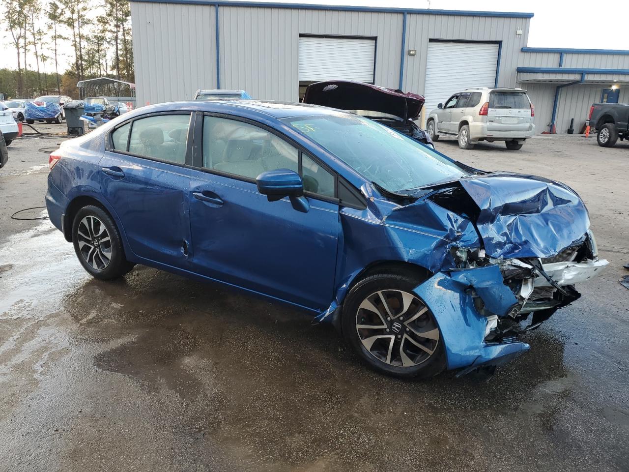 2015 Honda Civic VIN 19XFB2F89FE014217 Copart auction photo, front end / side damage thumbnail 4