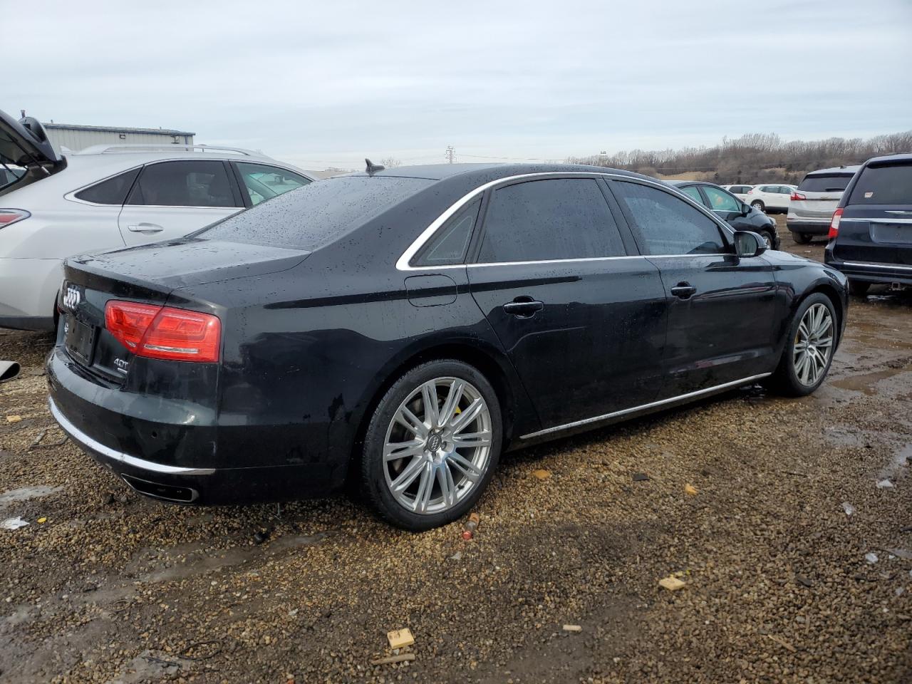 2014 Audi A8 VIN WAUR2AFD1EN003630 Copart auction photo, front end damage thumbnail 3