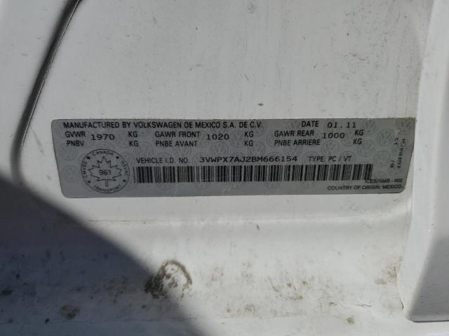 2011 Volkswagen Golf VIN 3VWPX7AJ2BM666154 Copart auction photo, rear end / minor dent/scratches damage thumbnail 12