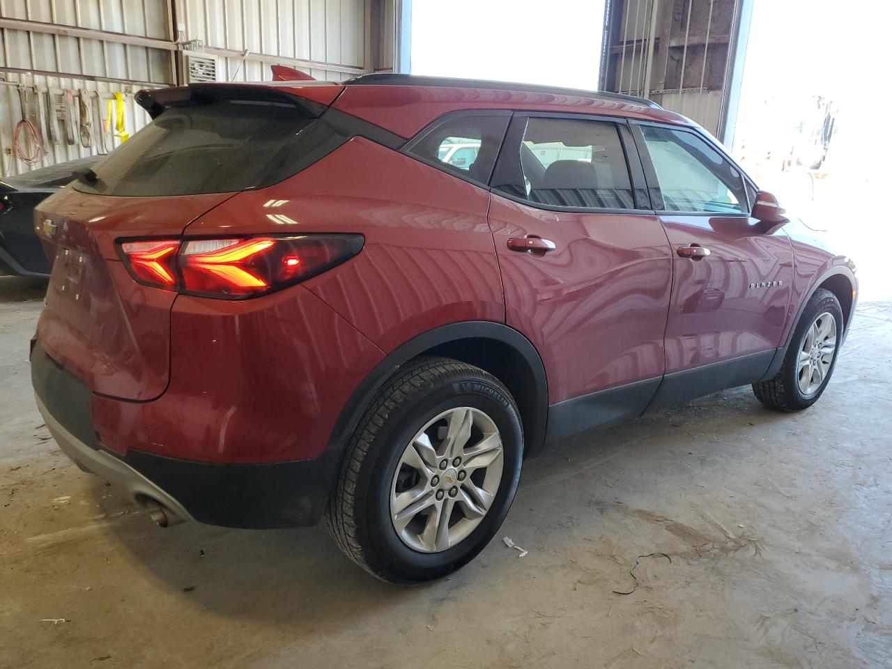 2021 Chevrolet Blazer VIN 3GNKBCRS3MS562442 Copart auction photo, rear end / hail damage thumbnail 3