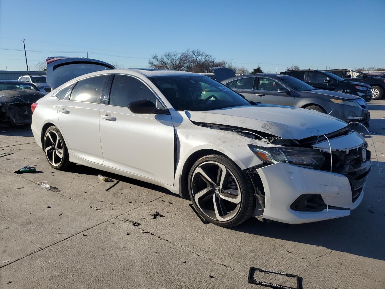 2021 Honda Accord VIN 1HGCV2F38MA011678 Copart auction photo, front end / hail damage thumbnail 4