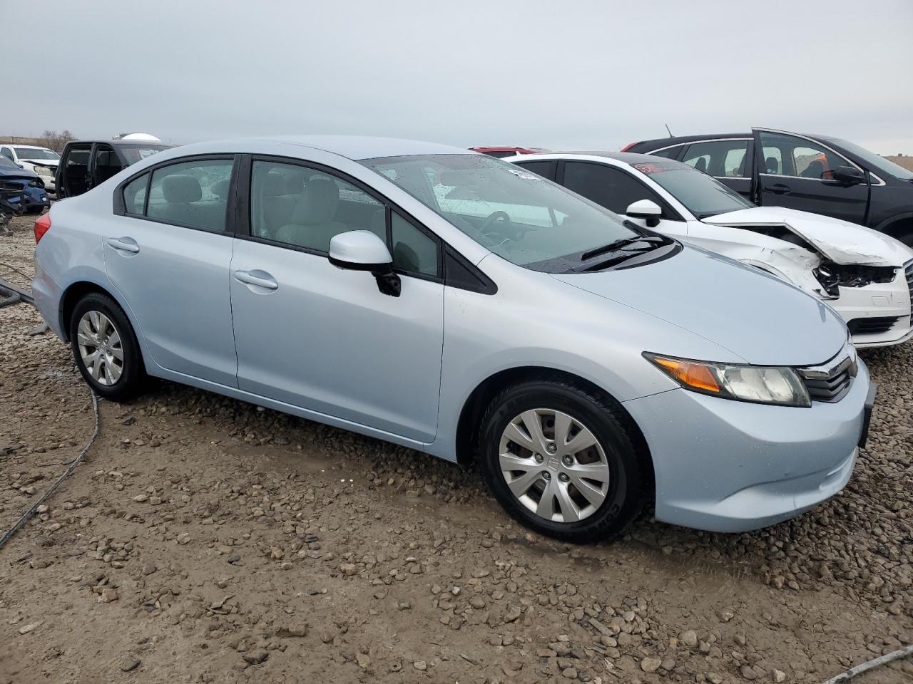 2012 Honda Civic VIN 2HGFB2F57CH585535 Copart auction photo, side / rear end damage thumbnail 4