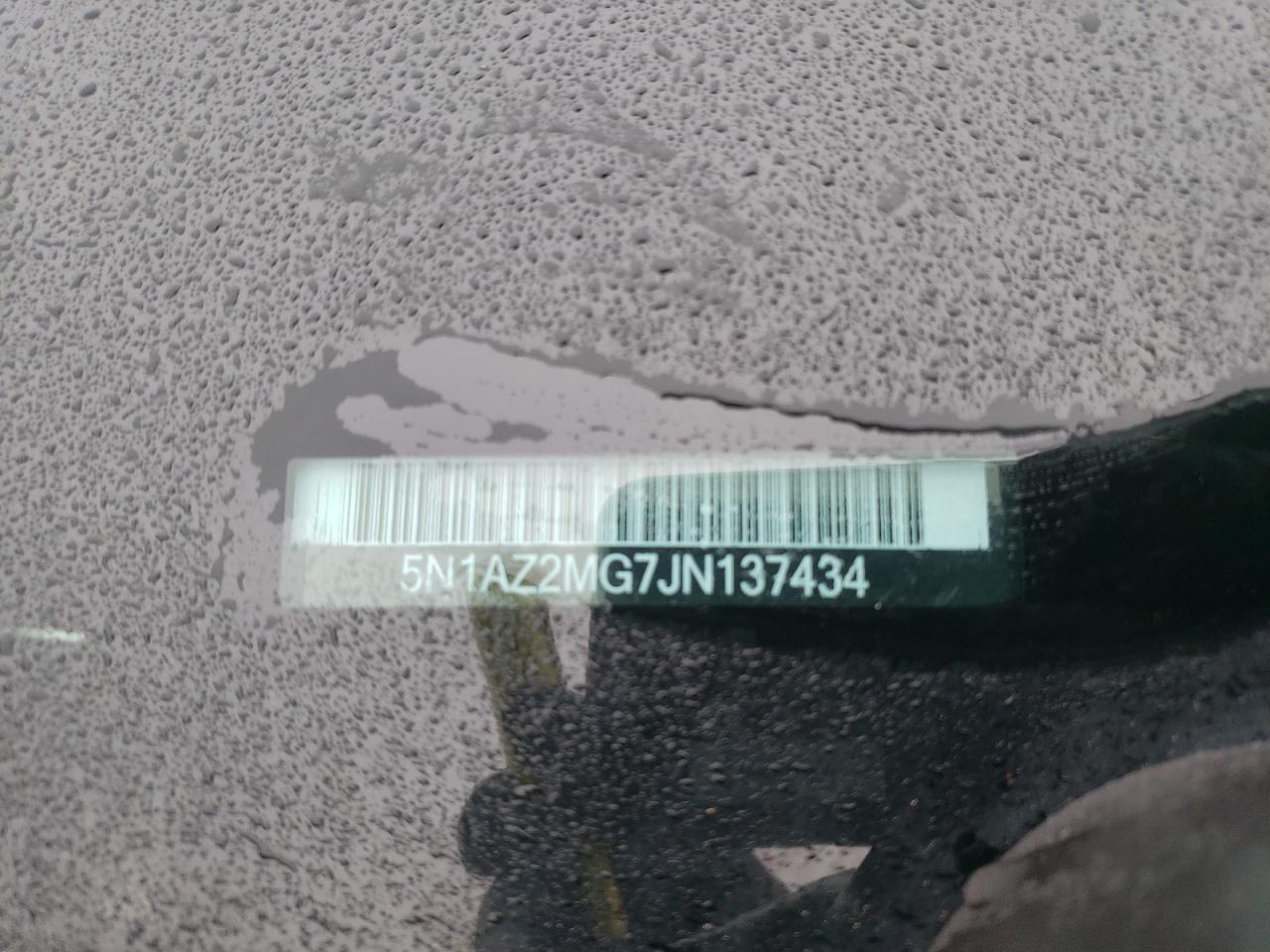 2018 Nissan Murano VIN 5N1AZ2MG7JN137434 Copart auction photo, all over / minor dent/scratches damage thumbnail 13