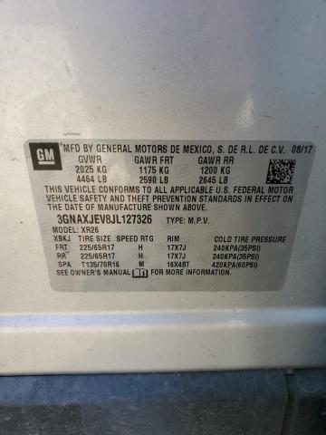 2018 Chevrolet Equinox VIN 3GNAXJEV8JL127326 Copart auction photo, front end damage thumbnail 13