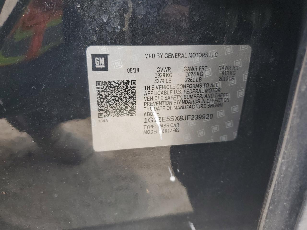 2018 Chevrolet Malibu VIN 1G1ZE5SX8JF239920 Copart auction photo, front end damage thumbnail 14