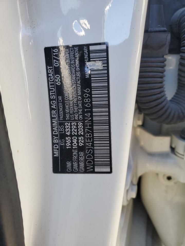 2017 Mercedes-Benz CLA-klasse VIN WDDSJ4EB7HN416896 Copart auction photo, mechanical / side damage thumbnail 12