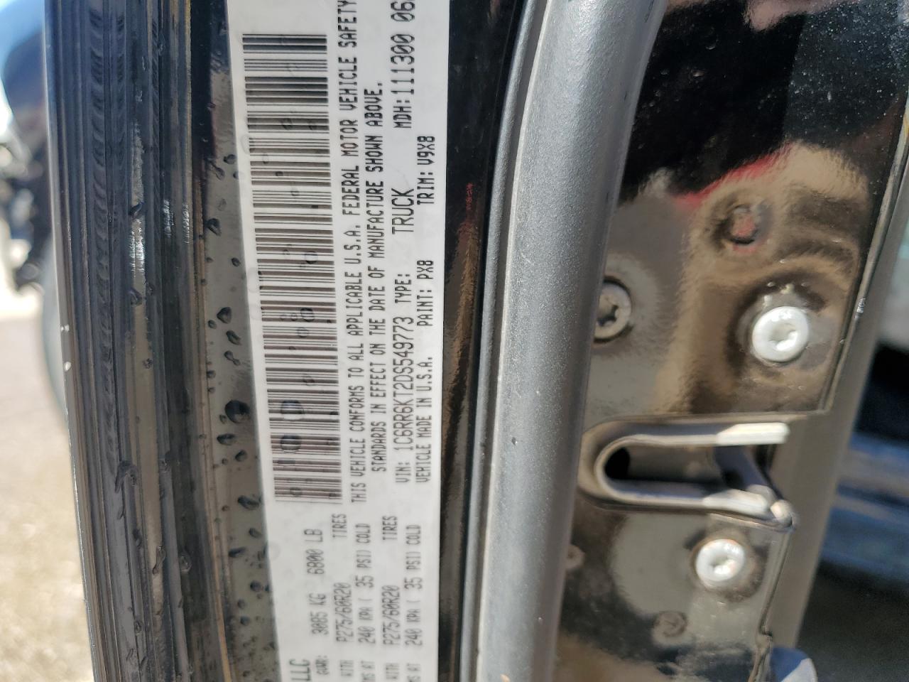 2013 RAM 1500 VIN 1C6RR6KT2DS549773 Copart auction photo, side / front end damage thumbnail 13