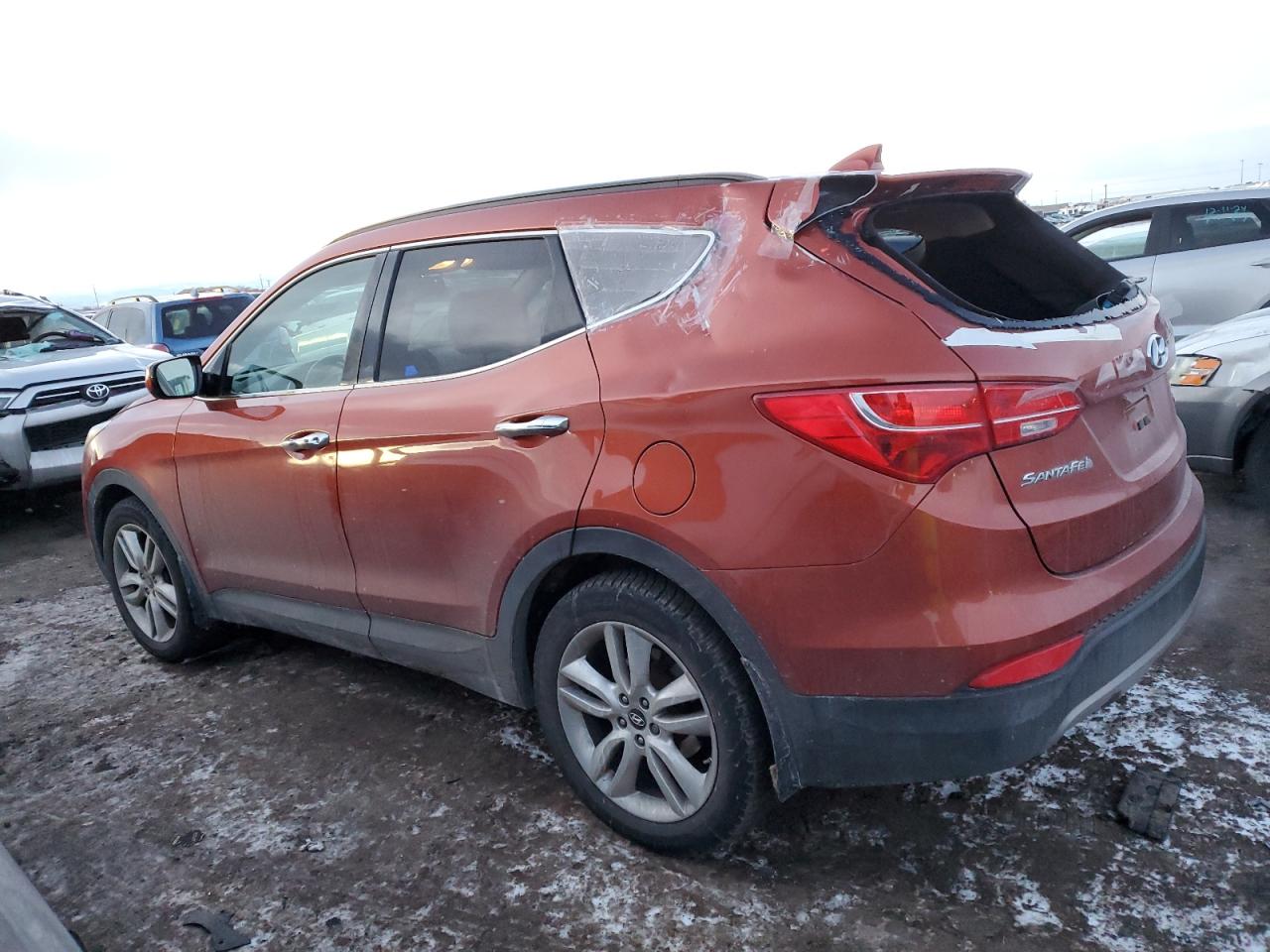 2013 Hyundai Santa Fe VIN 5XYZUDLA9DG116353 Copart auction photo, rear end / hail damage thumbnail 2