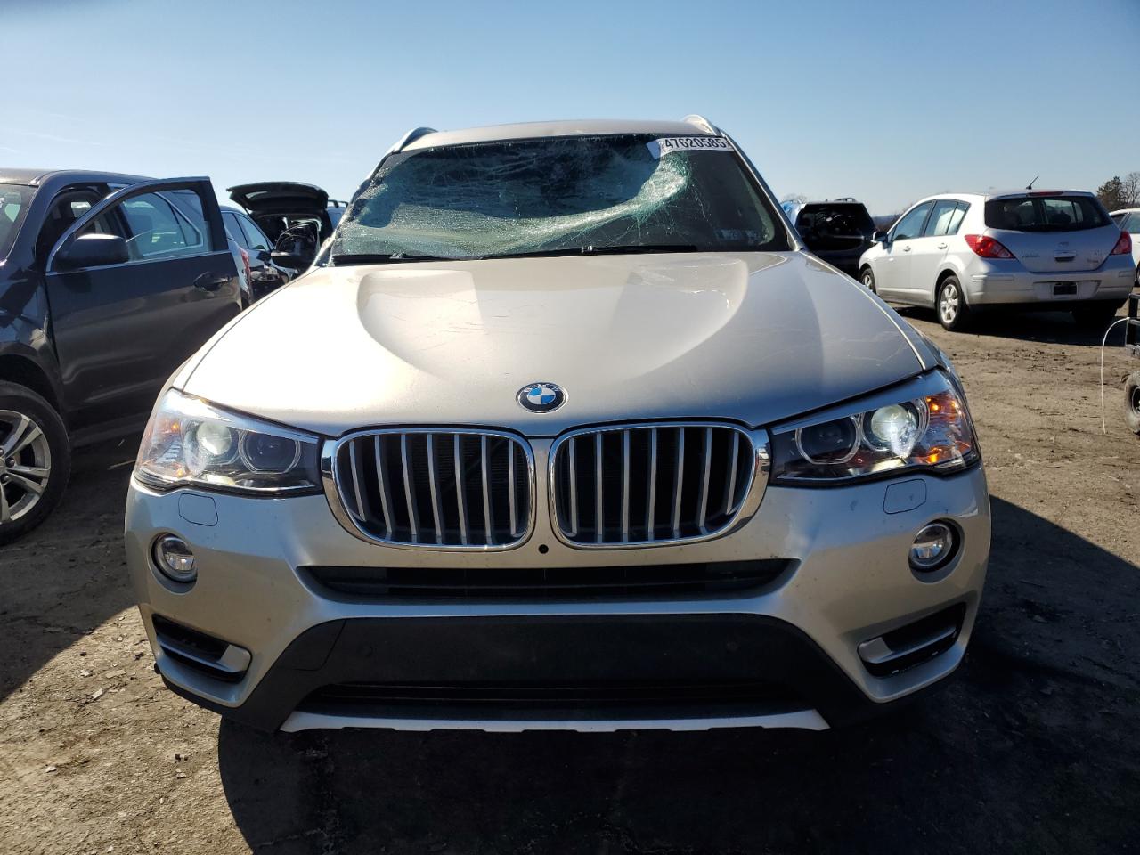2017 BMW X3 VIN 5UXWX9C54H0T02676 Copart auction photo, front end / side damage thumbnail 5