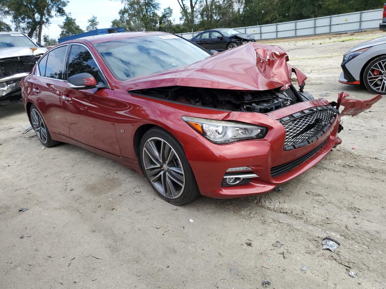 2014 Infiniti Q50 VIN JN1BV7AP5EM691625 Copart auction photo, front end damage thumbnail 4