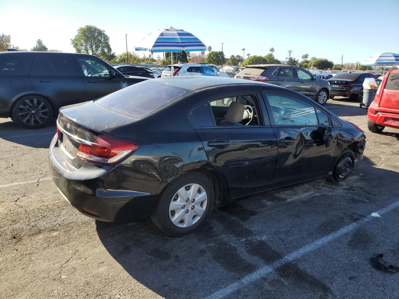 2013 Honda Civic VIN 19XFB2F51DE274873 Copart auction photo, all over damage thumbnail 3
