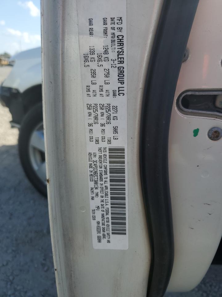 2012 Dodge Journey VIN 3C4PDCAB2CT300134 Copart auction photo, front end / side damage thumbnail 13