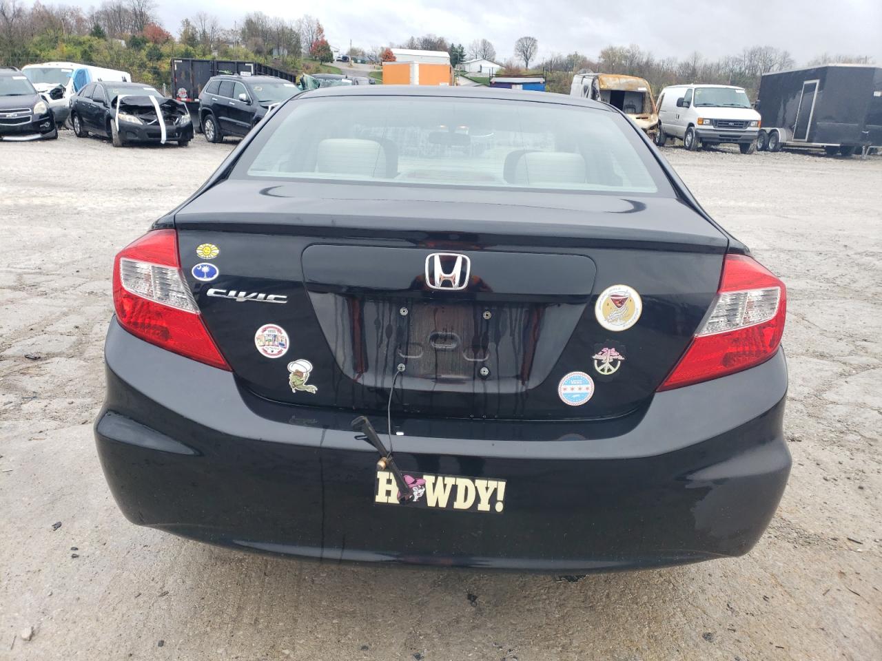2012 Honda Civic VIN 19XFB2F56CE371744 Copart auction photo, front end damage thumbnail 6