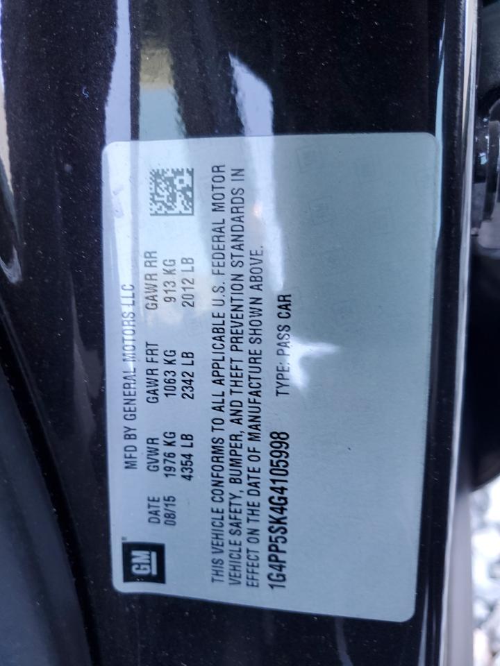 2016 Buick Verano VIN 1G4PP5SK4G4105998 Copart auction photo, front end damage thumbnail 12